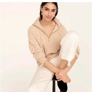 J.Crew Cable-knit half-zip sweater in Supersoft yarn size XS